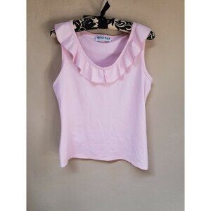 Jerdog Athletic Scoop Neck Sleeveless Ruffle Tank Skort Set Of 2 Pink Large USA